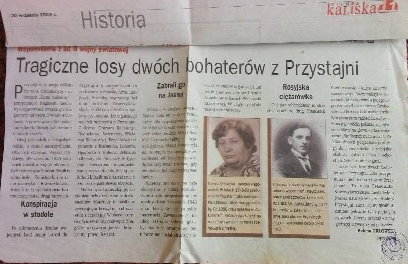 Zdjęcie artykułu Heleny Orłowskiej — Tragiczne losy dwóch bohaterów z Przystajni