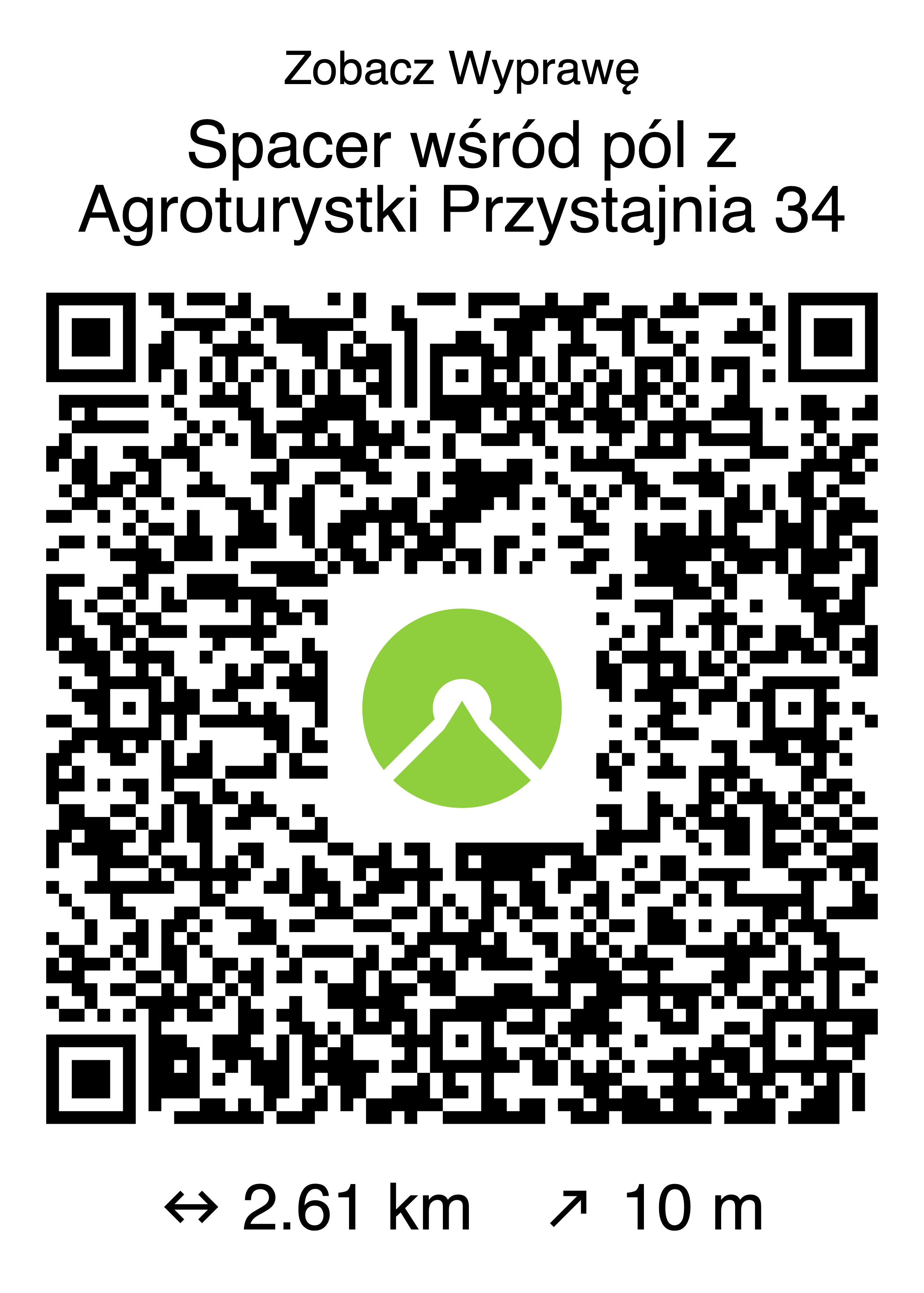 Kod QR – spacer wśród pól (Komoot)